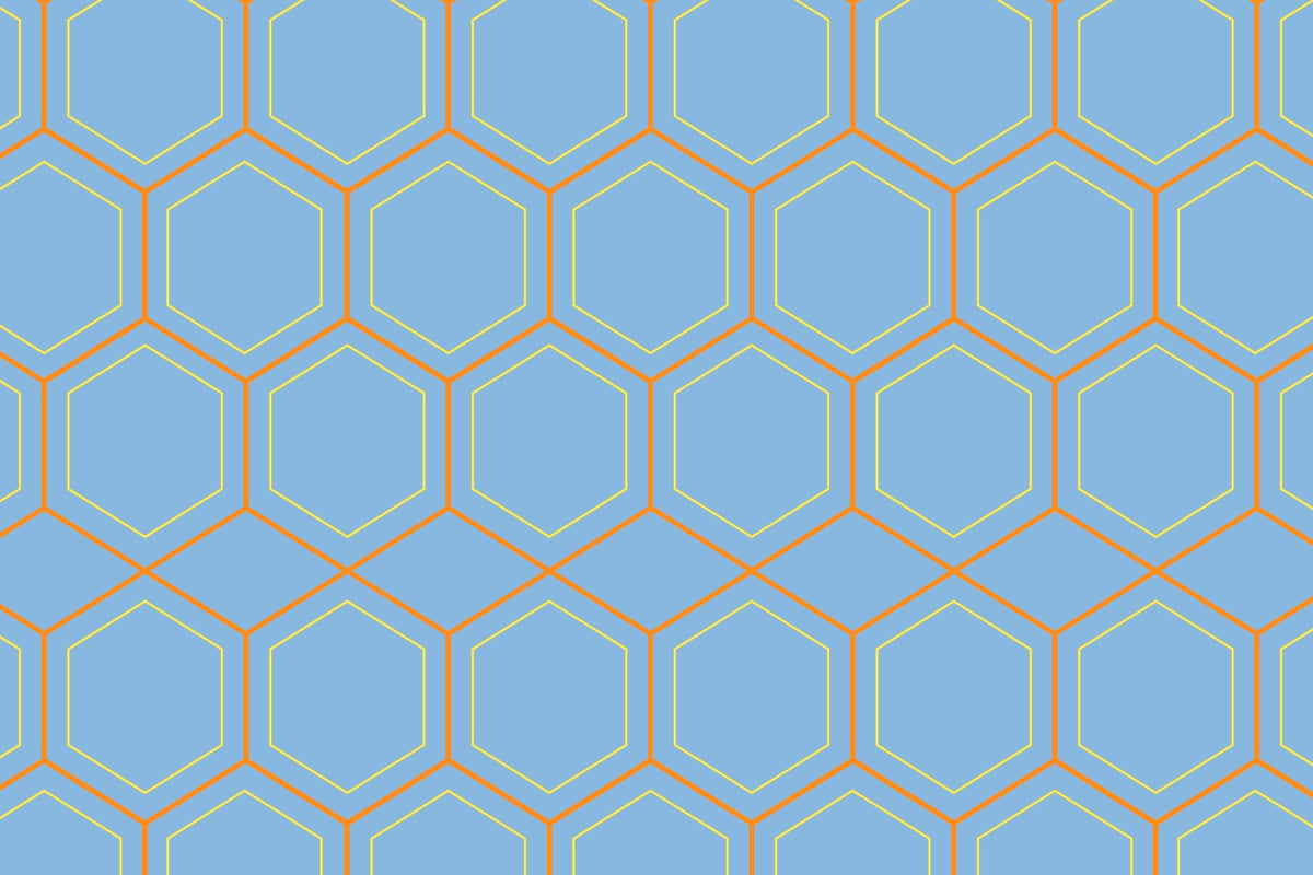 Hexagon geometric tile pattern