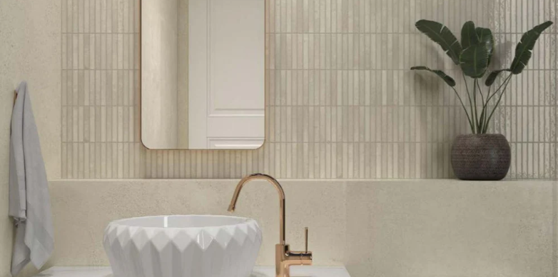 KitKat Ribbon Ivory Porcelain Tile