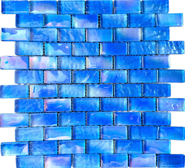 Galaxy Blue 1x2 - New Arrival Glass Pool Tile - Tiles and Deco