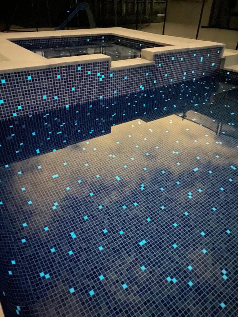 Foggy Nieblas Navy Blue Pool Tile - Tiles and Deco