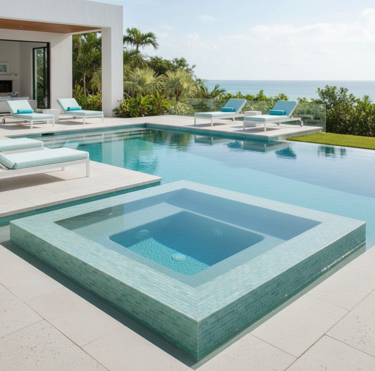Bahamas Aqua Linear Glass Tile
