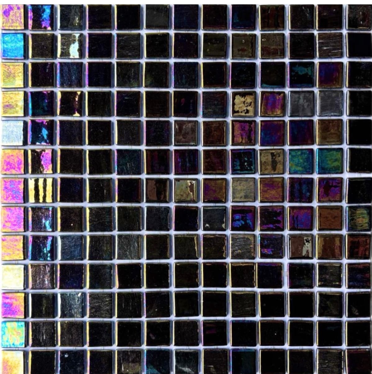 Black Shell Iridescent Pool Tile