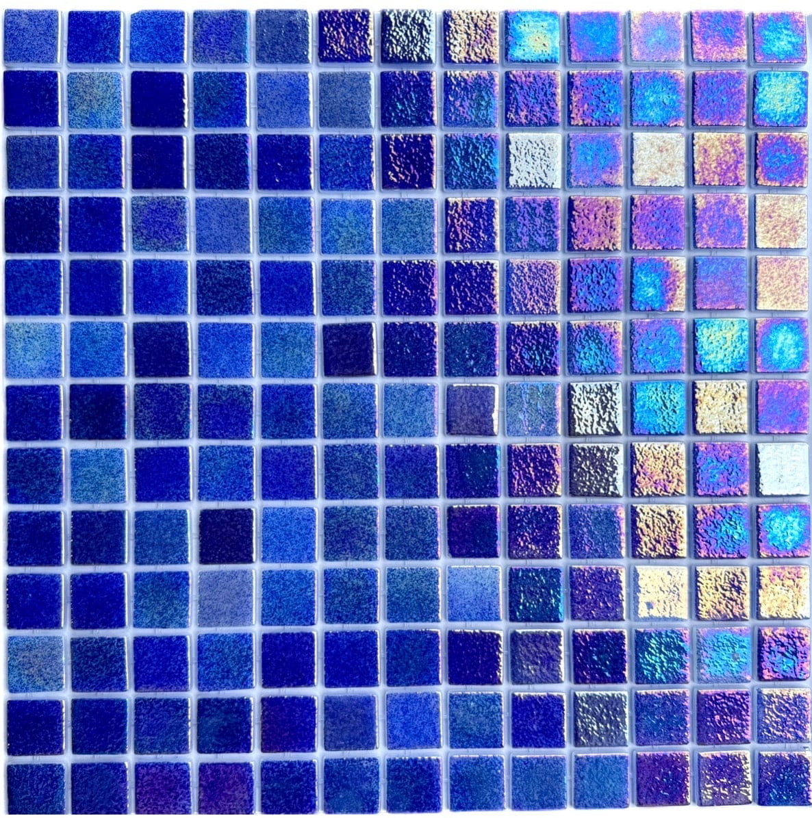 Iridescent Dark Blue Pool Tile - Tiles and Deco