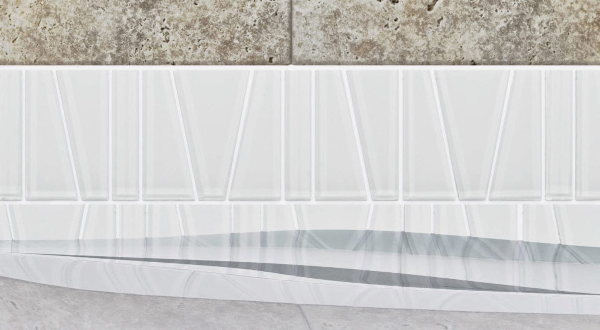 Fringe Splash White Glass Tile - Tiles and Deco