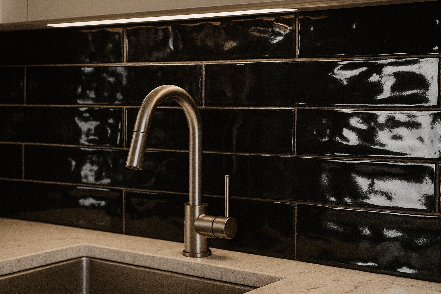 Handmade Artesa Black Gloss Subway 3x...