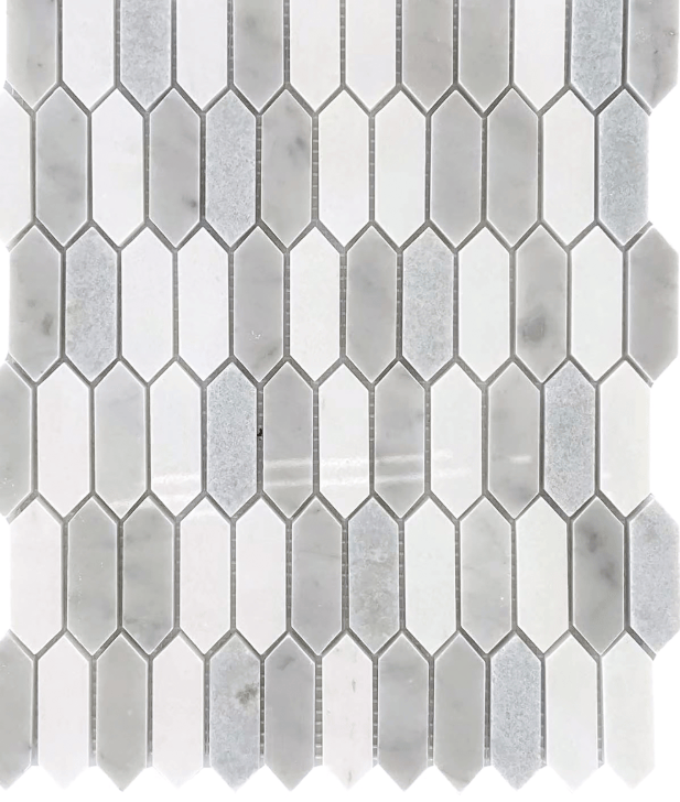 BLUE MIX PICKET 12X12 Mosaic - Tiles and Deco