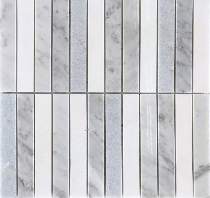 BLUE CLST WHITE MIX STACKED 12X12 MOS - Tiles and Deco