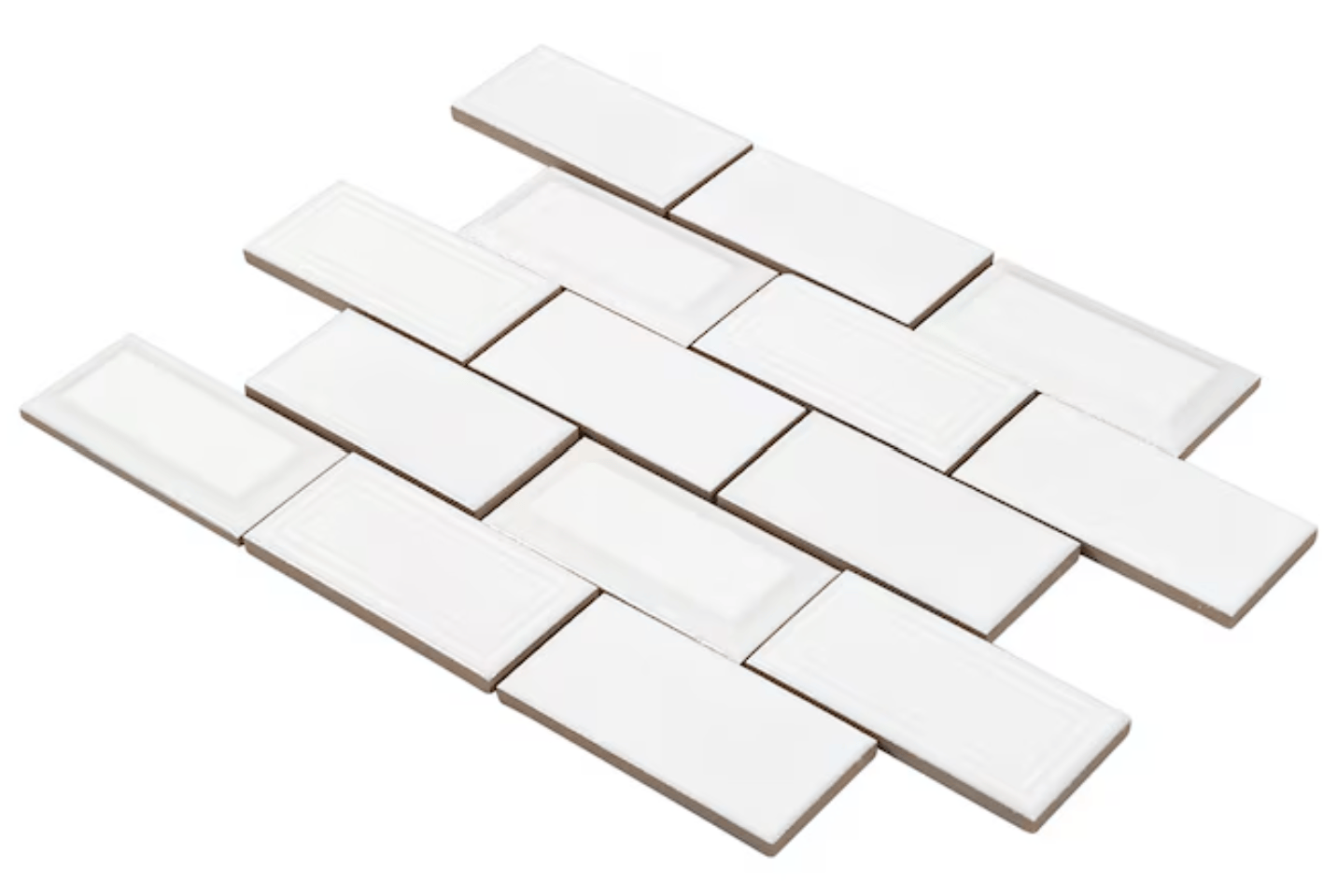 Boutique White Glazed Ceramic Subway Mosaic Wall Tile