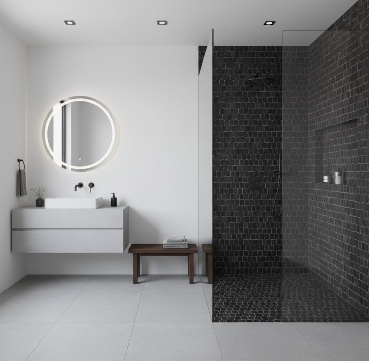 Modern Stacked Pebble Black