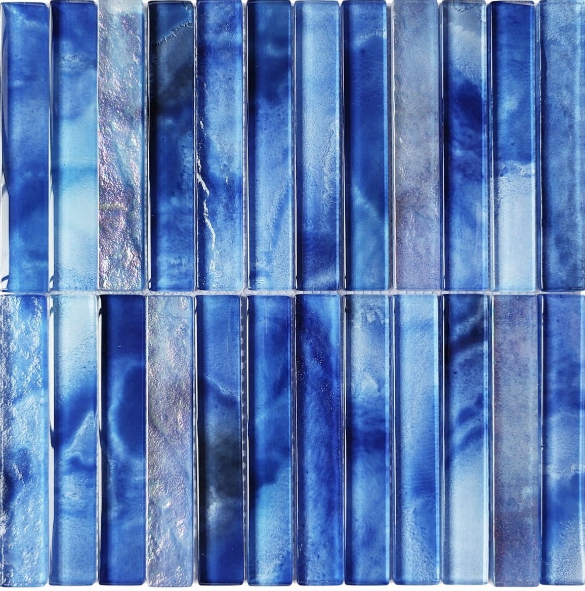 Santorini Turquoise Stacked 1x6 Glass Tile