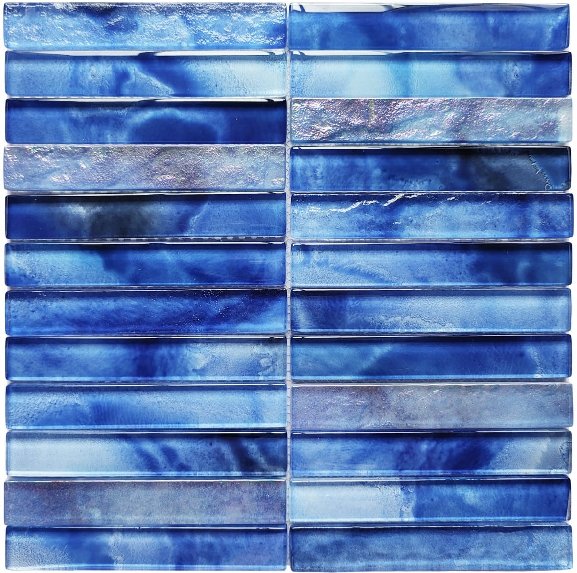 Santorini Turquoise Stacked 1x6 Glass Tile
