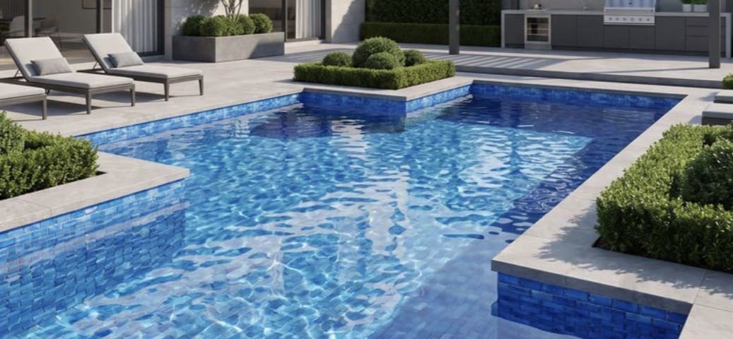 Galaxy Blue 1x2 - New Arrival Glass Pool Tile