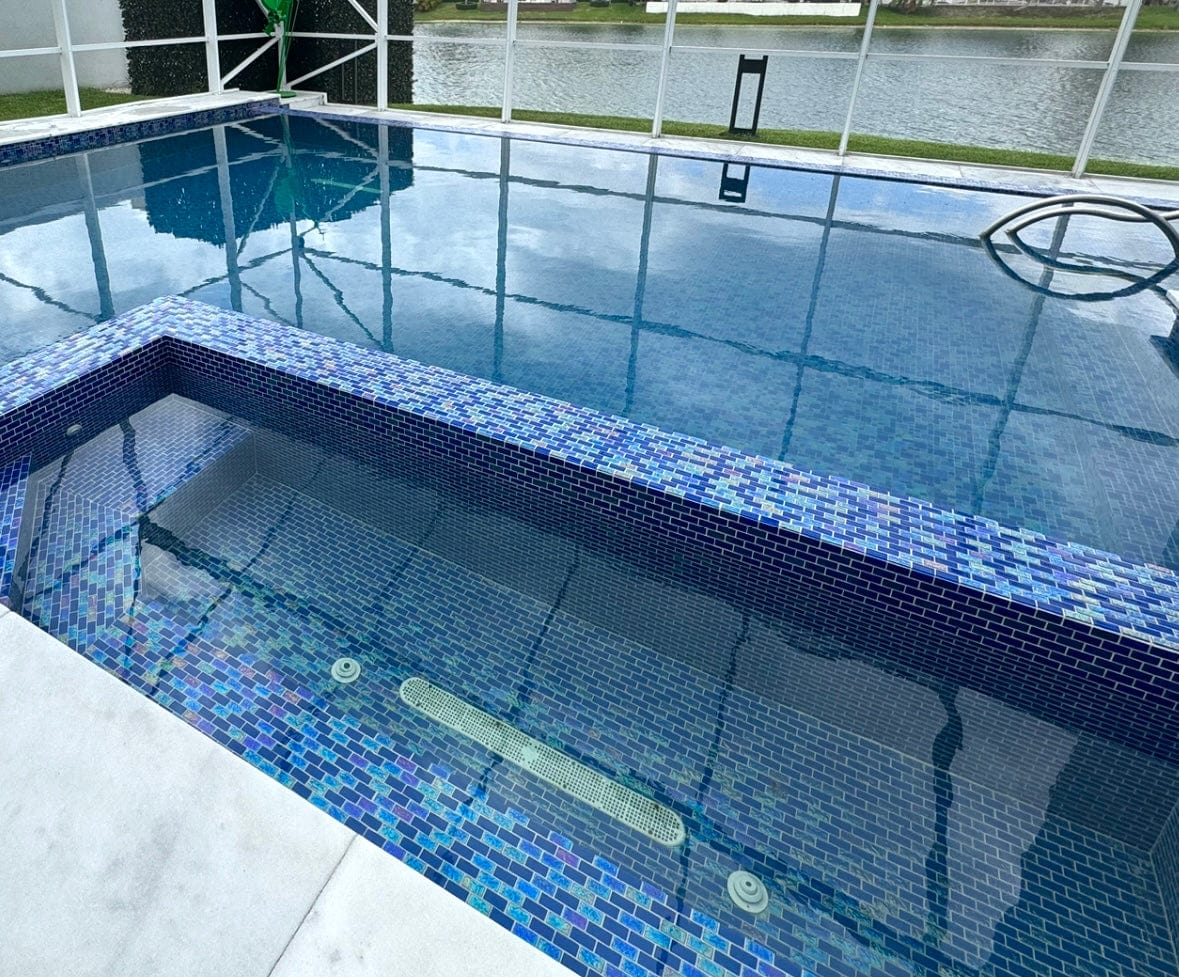 Equinox Cobalt 1x2 Glass Pool Tile