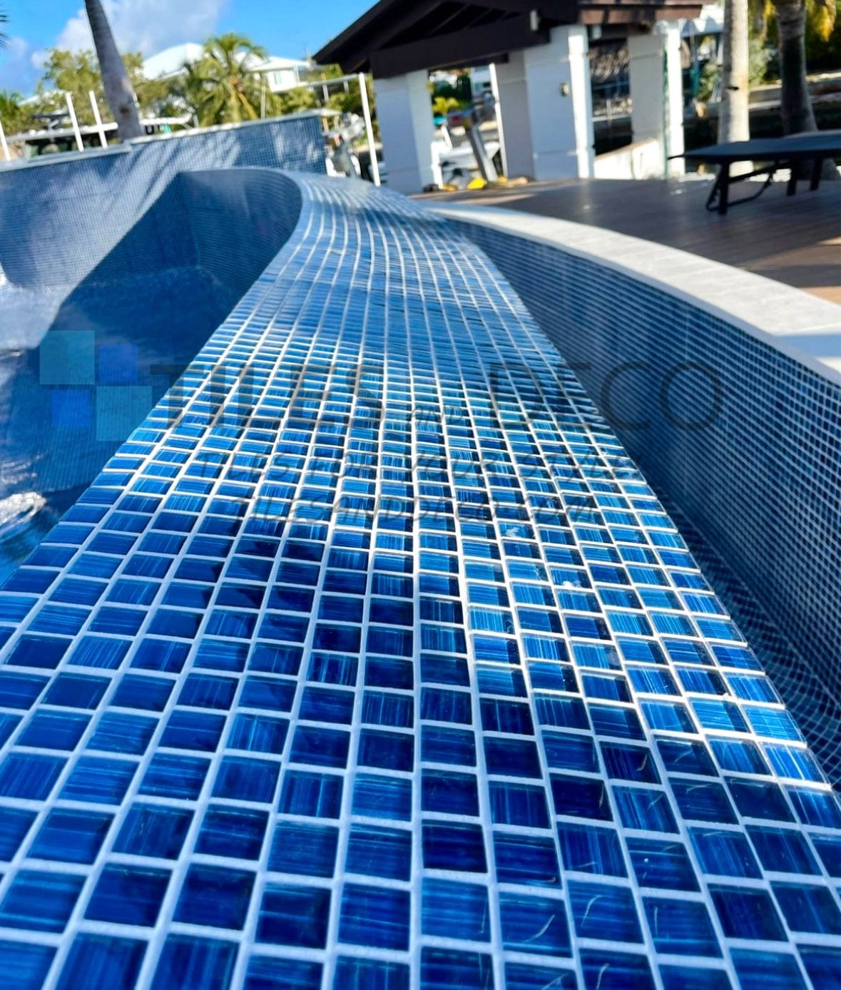 Maui Light Blue 1X1 Glass Tile - Tiles and Deco
