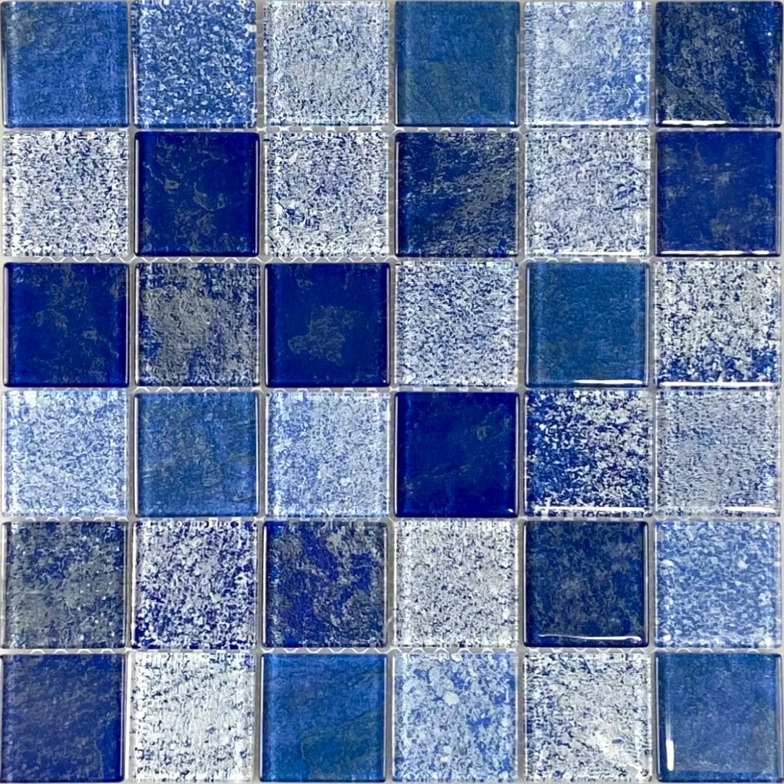 Island Light Blue Glass Tile 2X2