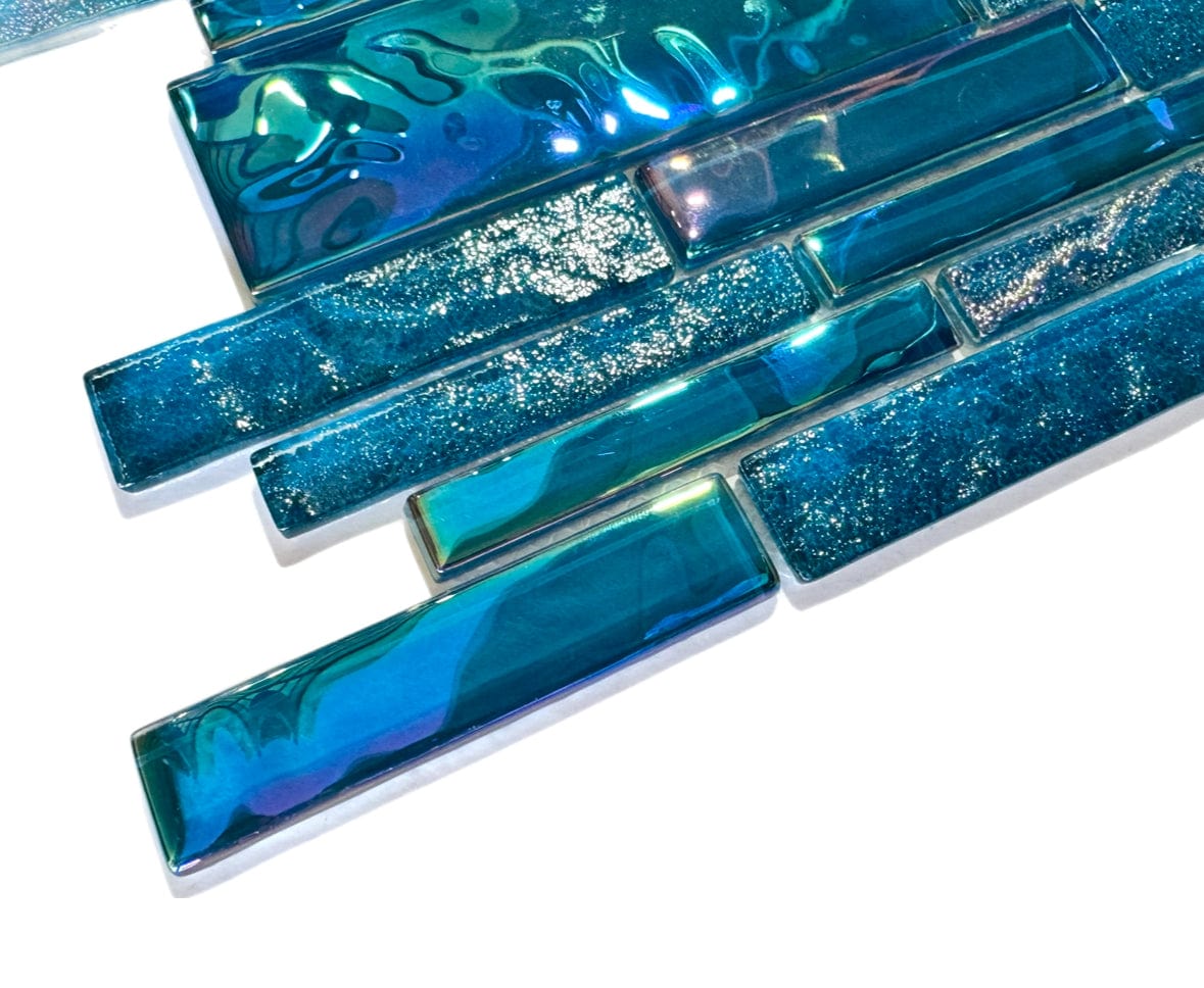 nautical turquoise glass pool tile