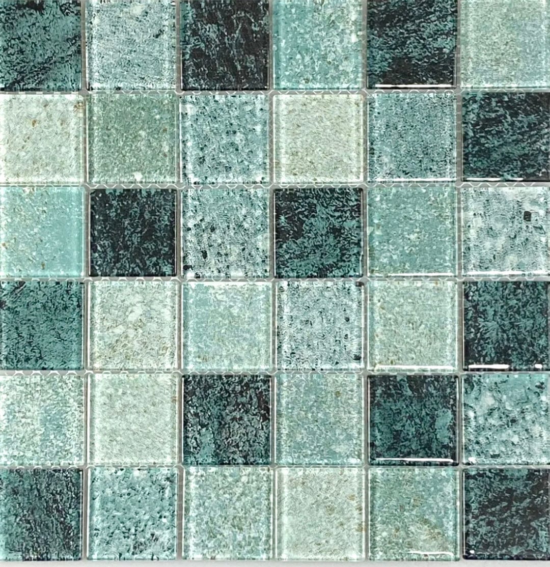 Island Green Glass Tile 2x2