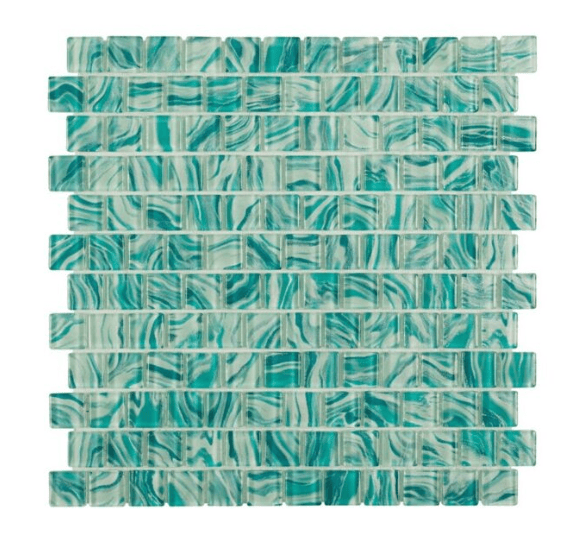 HIGH TIDE TURQUOISE 1X1 Glazed Glass Tile - Tiles and Deco