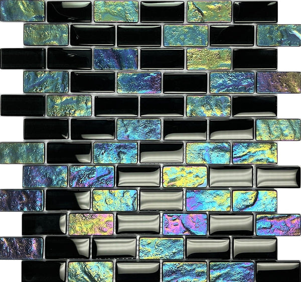 Equinox Black 1x2 Tile - Tiles and Deco