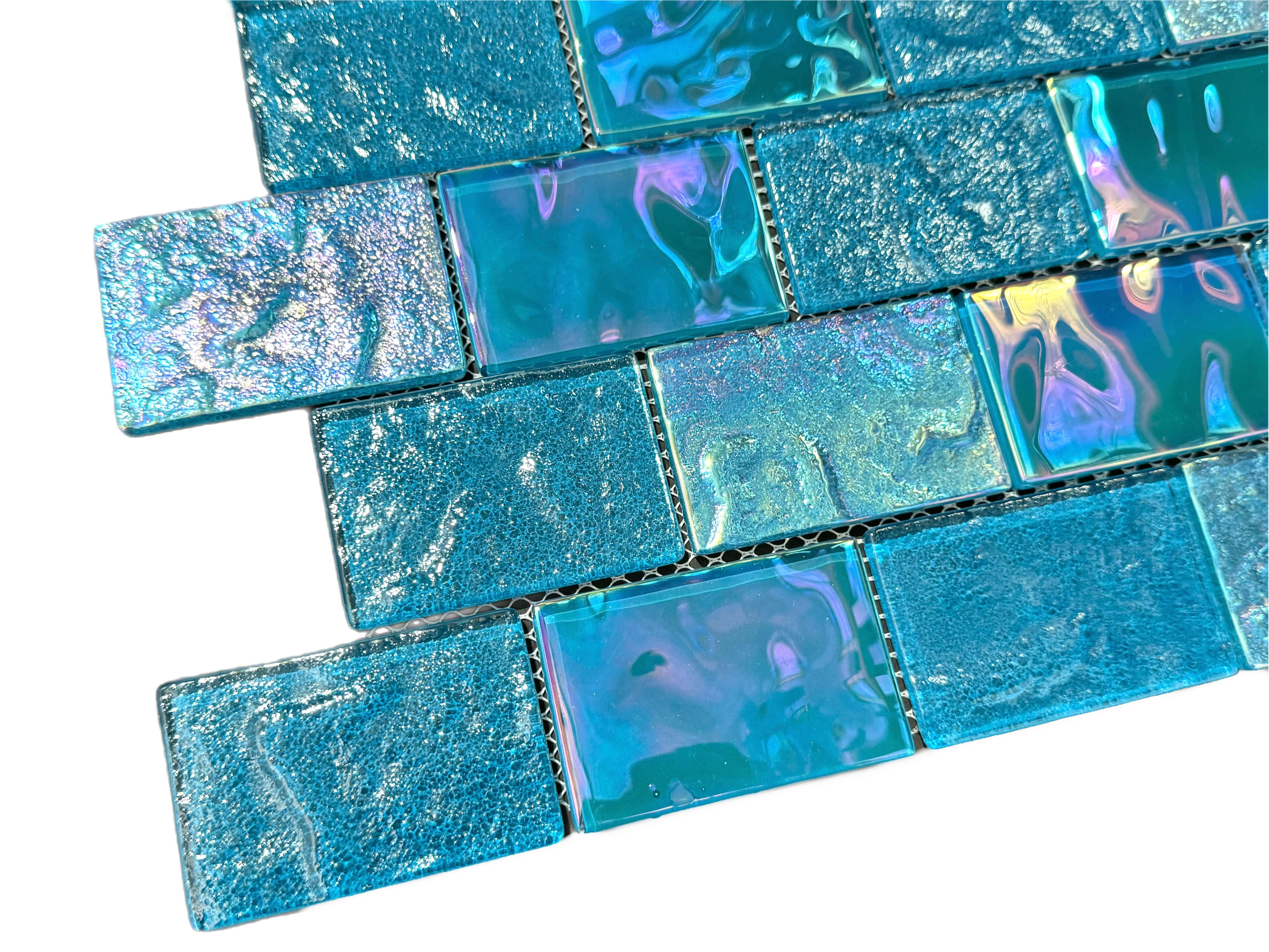 Nautical Turquoise Glass Pool Tile