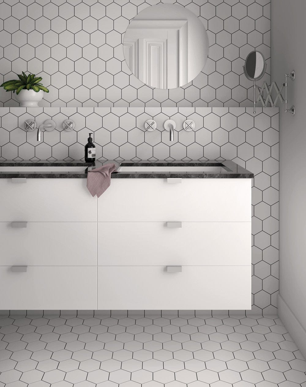 Kromatica Hexagon White Wall Tile