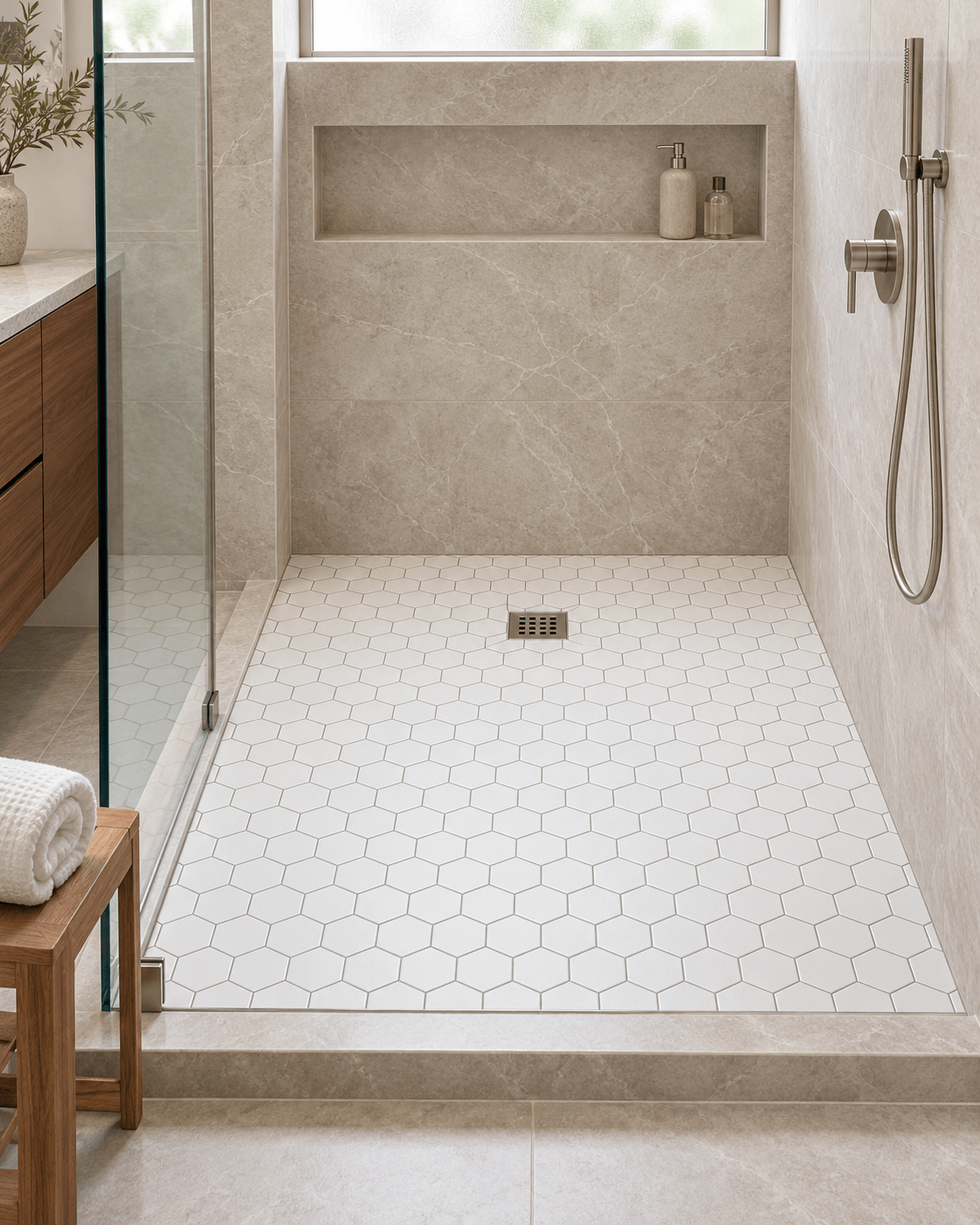 White Matte Hexagon 3"x3" Porcelain Mosaic