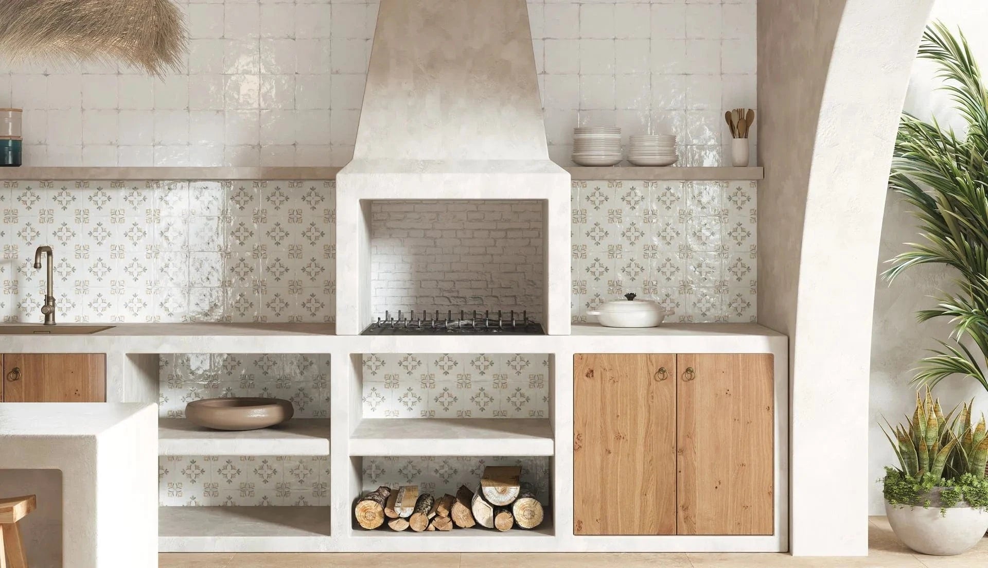 Mayolica Flower Wall Tile - Tiles and Deco