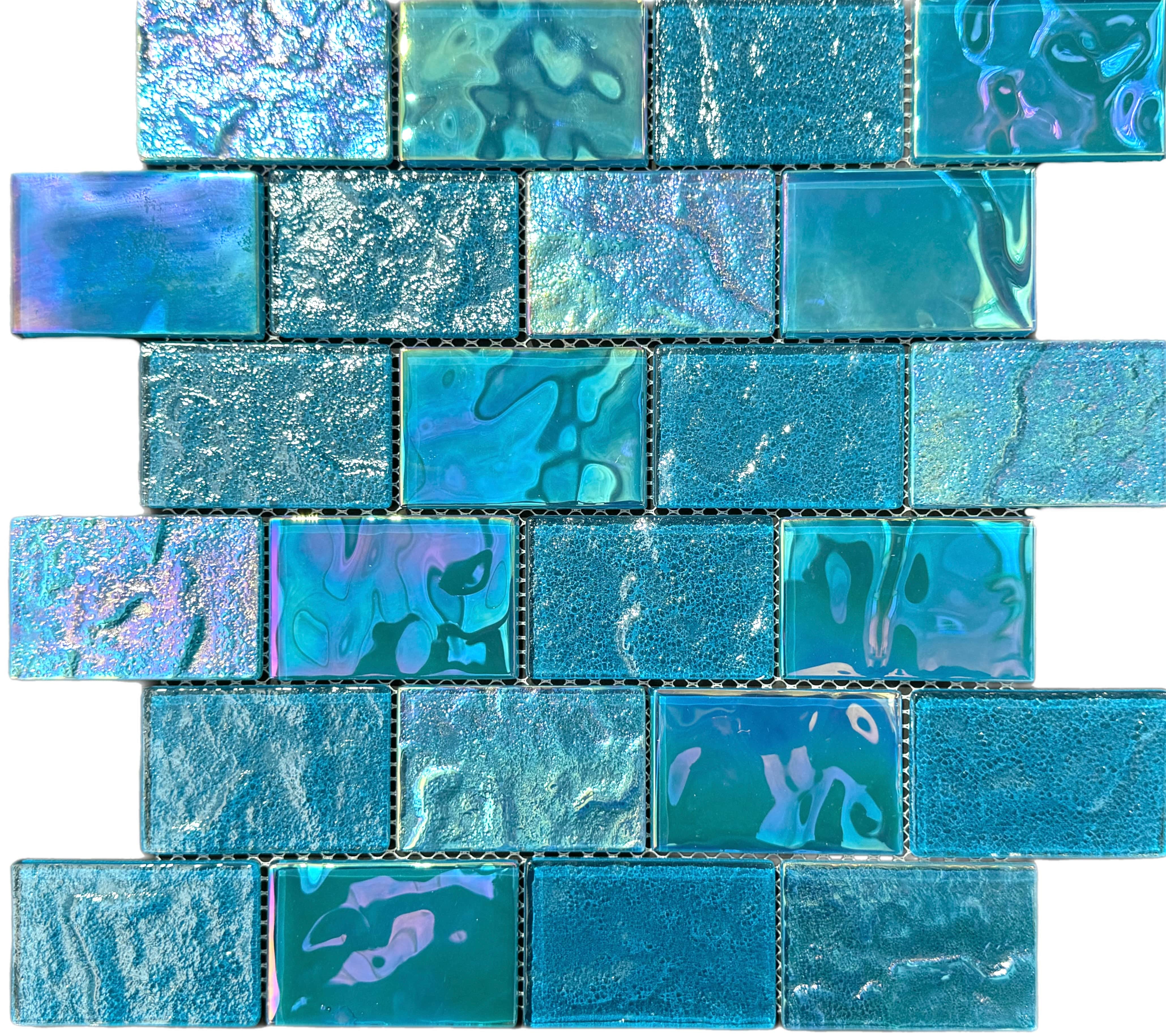 Nautical Turquoise Glass Pool Tile