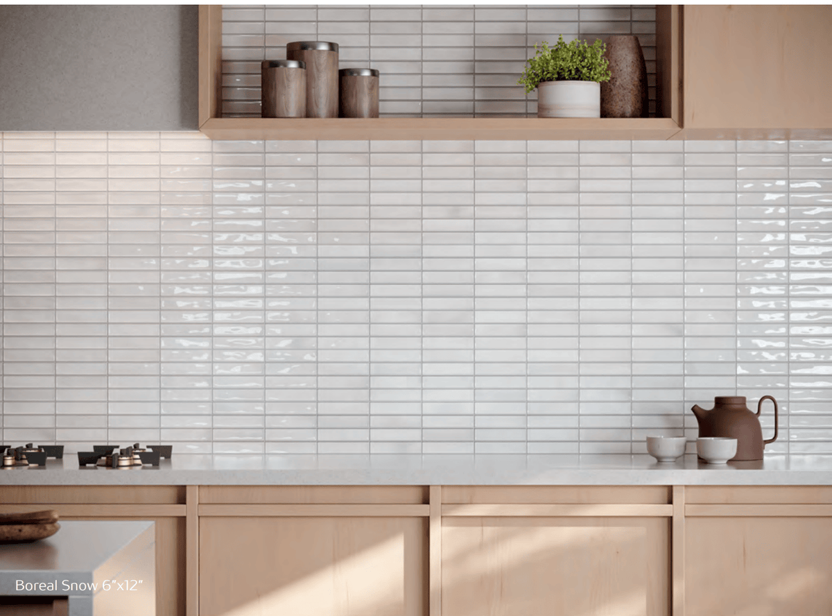 BOREAL SNOW BG 6X12 Ceramic Wall Tile - Tiles and Deco