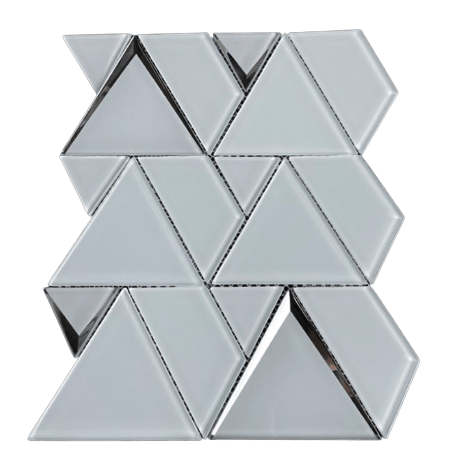 TRIANGLE W/S MIRROR Glass Mosaic Tile - Tiles and Deco