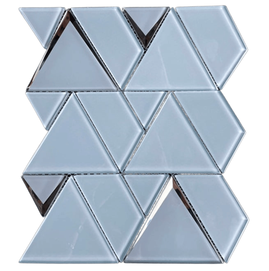 TRIANGLE BLUE MIRROR Glass Mosaic Tile - Tiles and Deco