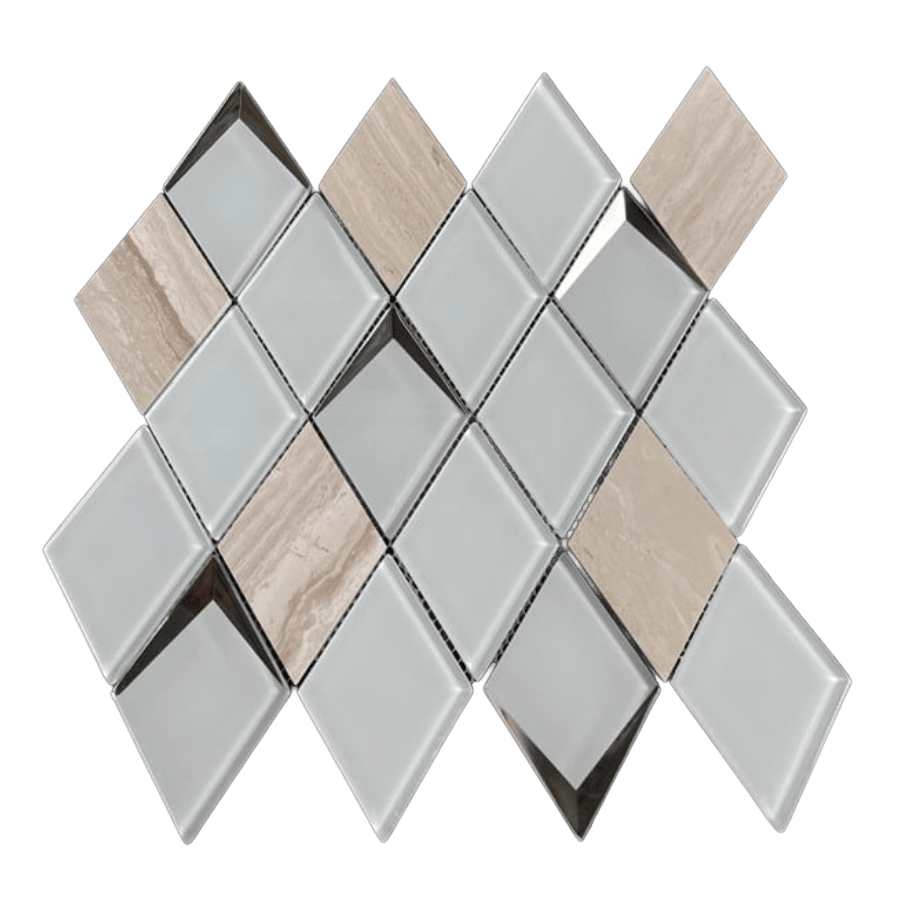 DIAMOND W/S MIRROR Glass Mosaic Tile - Tiles and Deco