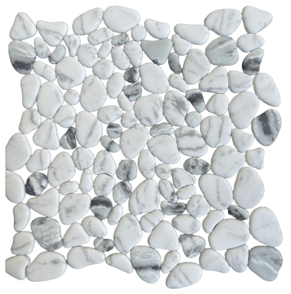 PEBBLES C/W Recycled Glass Mosaic Tile - Tiles and Deco