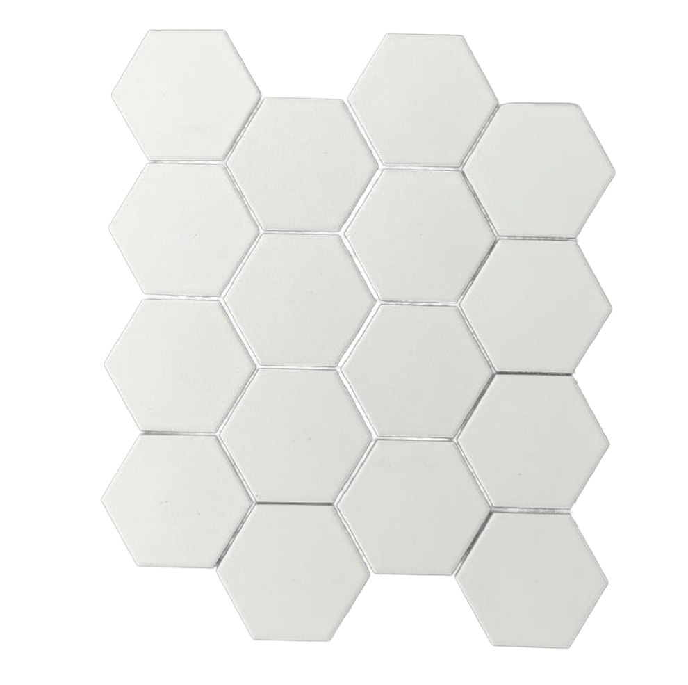 WHITE ANTISLIP Recycled Glass Mosaic Tile - Tiles and Deco