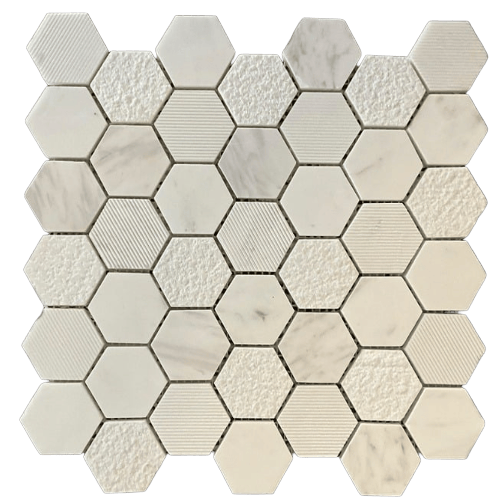 CARRARA W. STONE Marble Mosaic Tile - Tiles and Deco