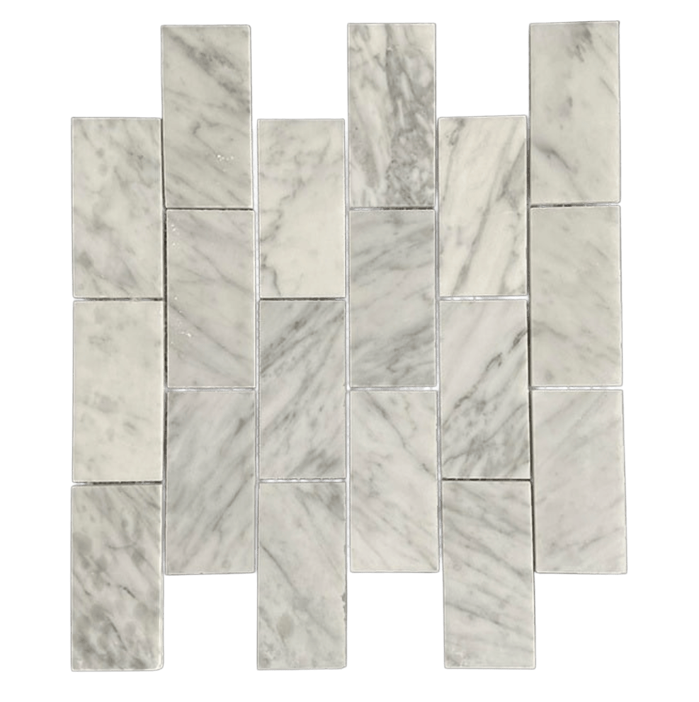 CARRARA SUBWAY Marble Mosaic Tile - Tiles and Deco