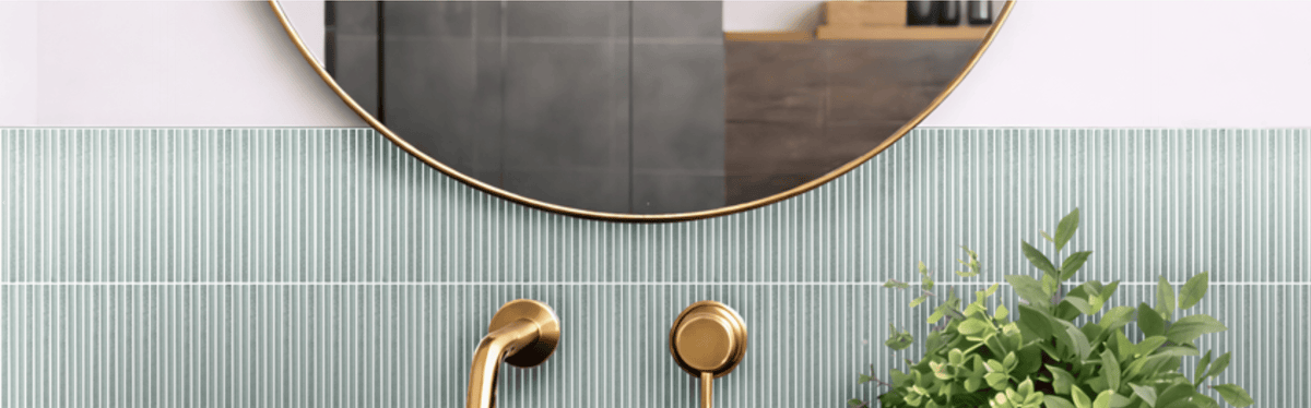 LUX Smoke 12"x12" Fluted Recycled Glass Wall Mosaic