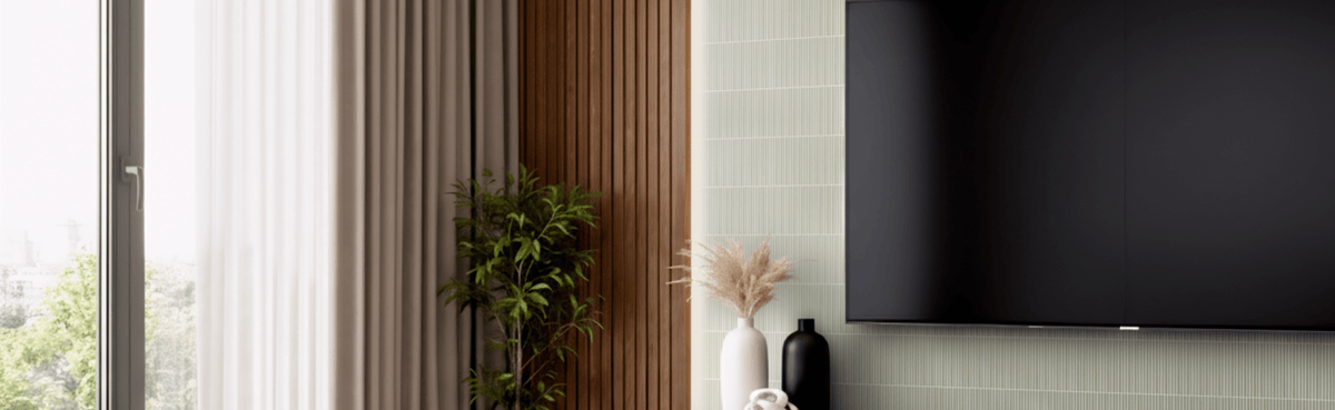 LUX Sandstone 12"x12" Fluted Recycled Glass Wall Mosaic