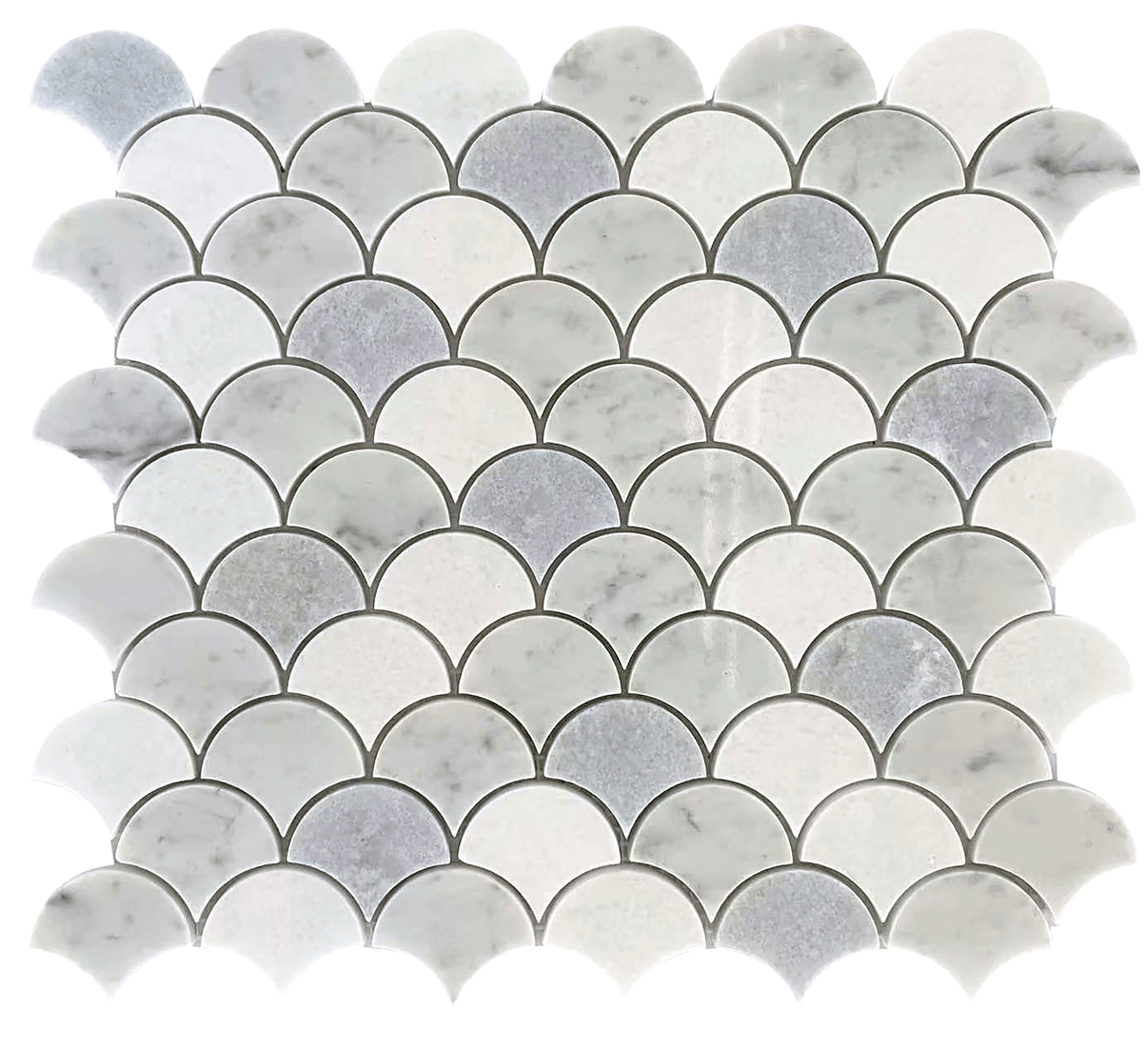 Fish Scale Marble mosaic - Tiles and Deco