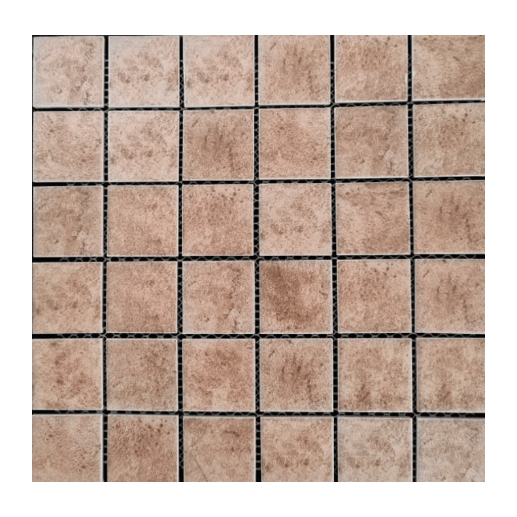 OMT BEIGE 2X2 Square Satin Porcelain Mosaic Tile - Tiles and Deco