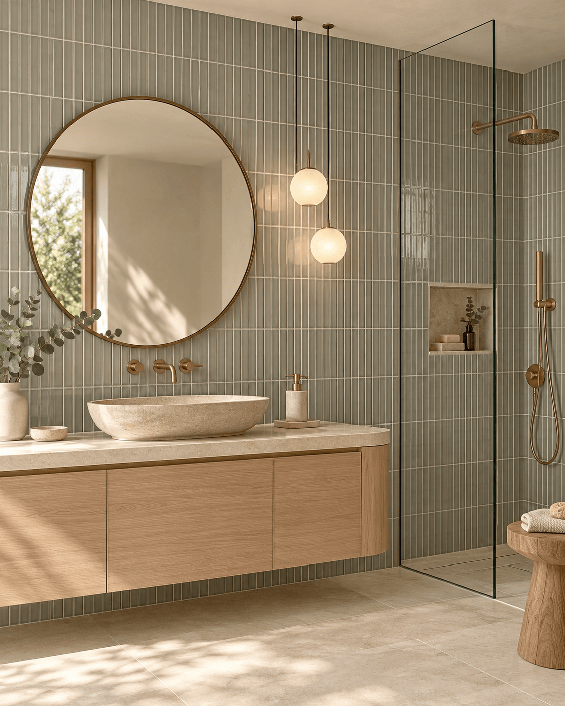 Tender Gray Stacked Porcelain Mosaic