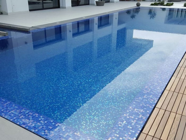 Blue pool tile