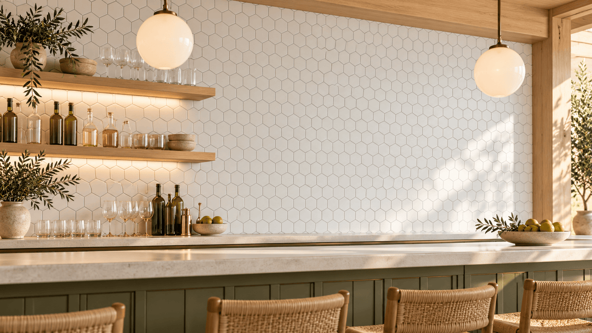 White Matte Hexagon 3"x3" Porcelain Mosaic