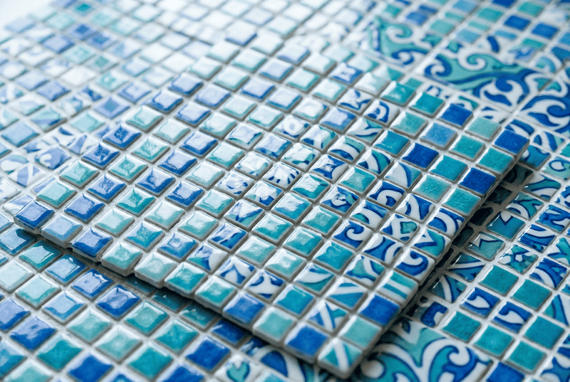 Small-format pool tile mosaics