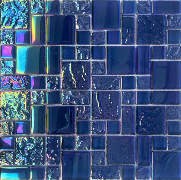 Bahamas Cobalt Mix Iridescent Tile - Tiles and Deco