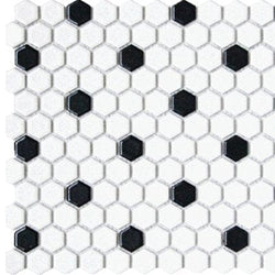 Hexagon Black and White 1x1 - Tiles and Deco