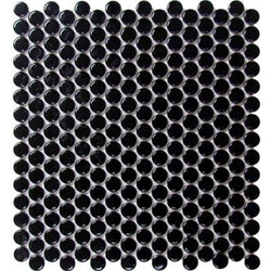 Mosaics Black Matte Penny Round 12x12