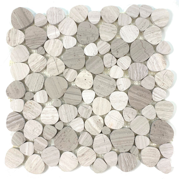 Marble Heart Pebble tile  is great for Accent Walls, Backsplash, Bathrooms, Shower Floors, and More - Tiles and Deco