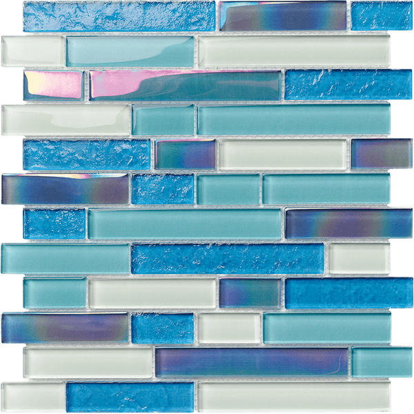 Summer Breeze Linear Glass Tile is an Exquisite Tile made of glass suitable for swimming pool, shower walls, backsplash, Jacuzzi, and spa - Tiles and Deco