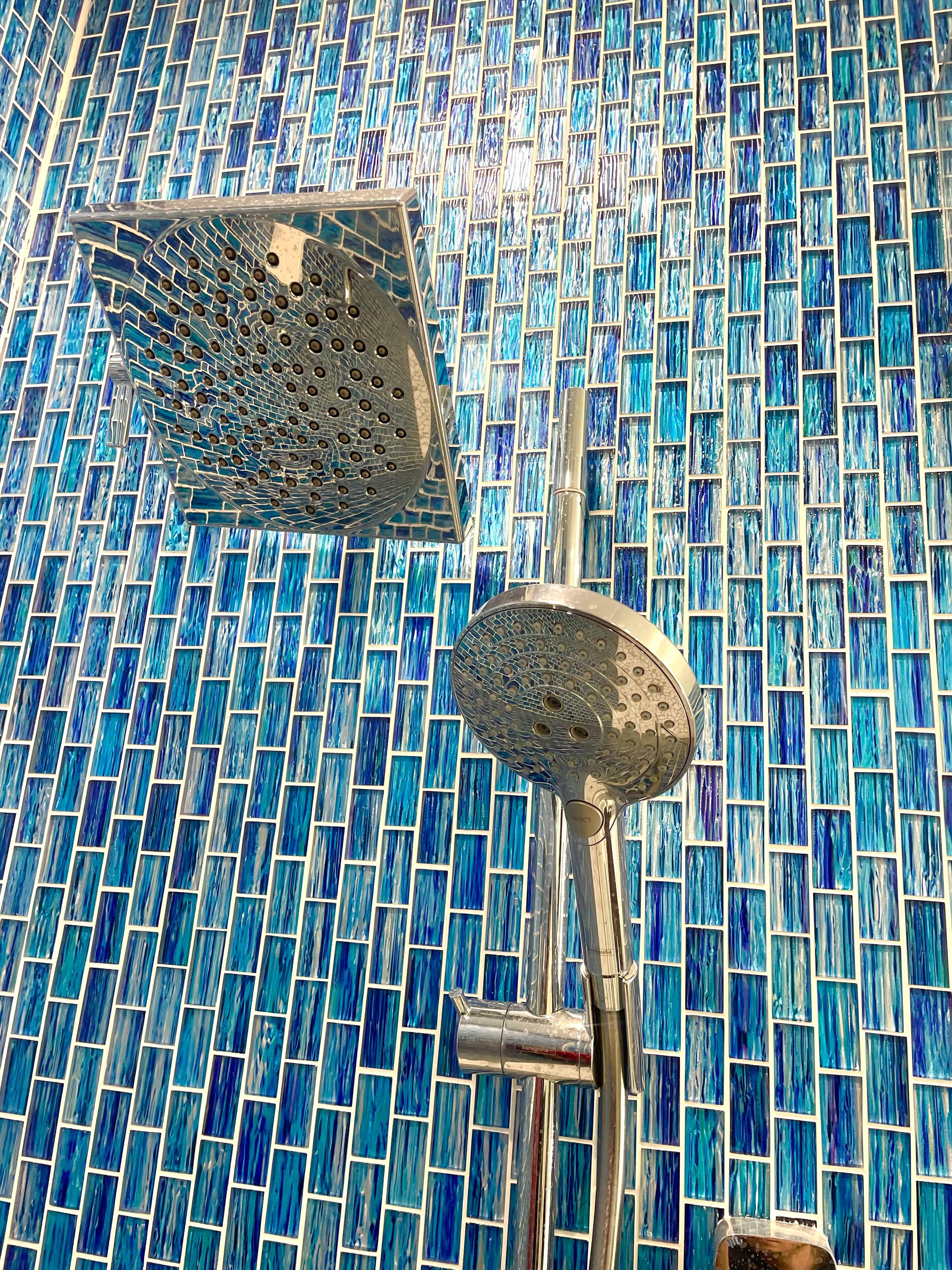 Blue Polished Glass Pool Tiles